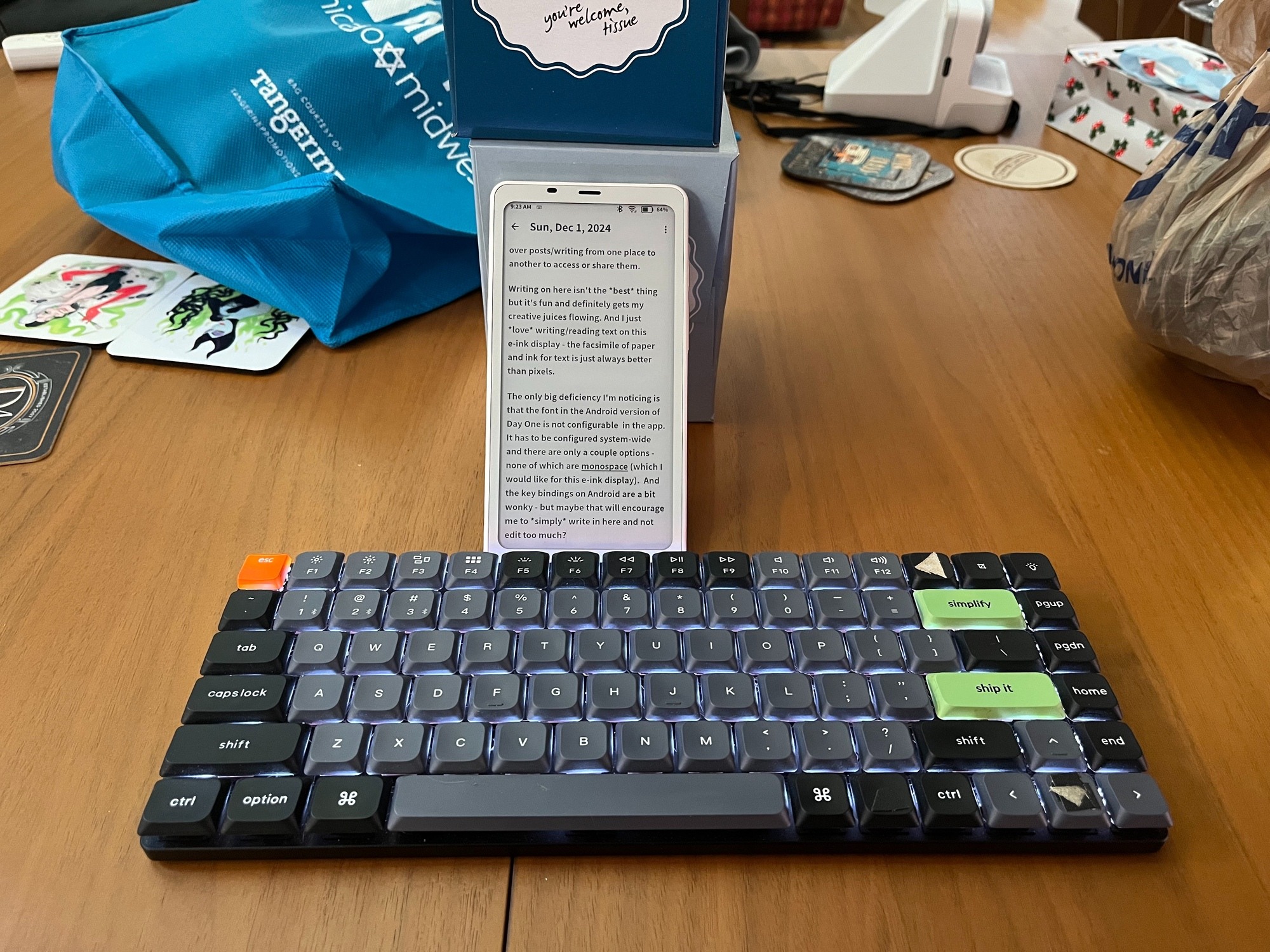 typing on the boox palma