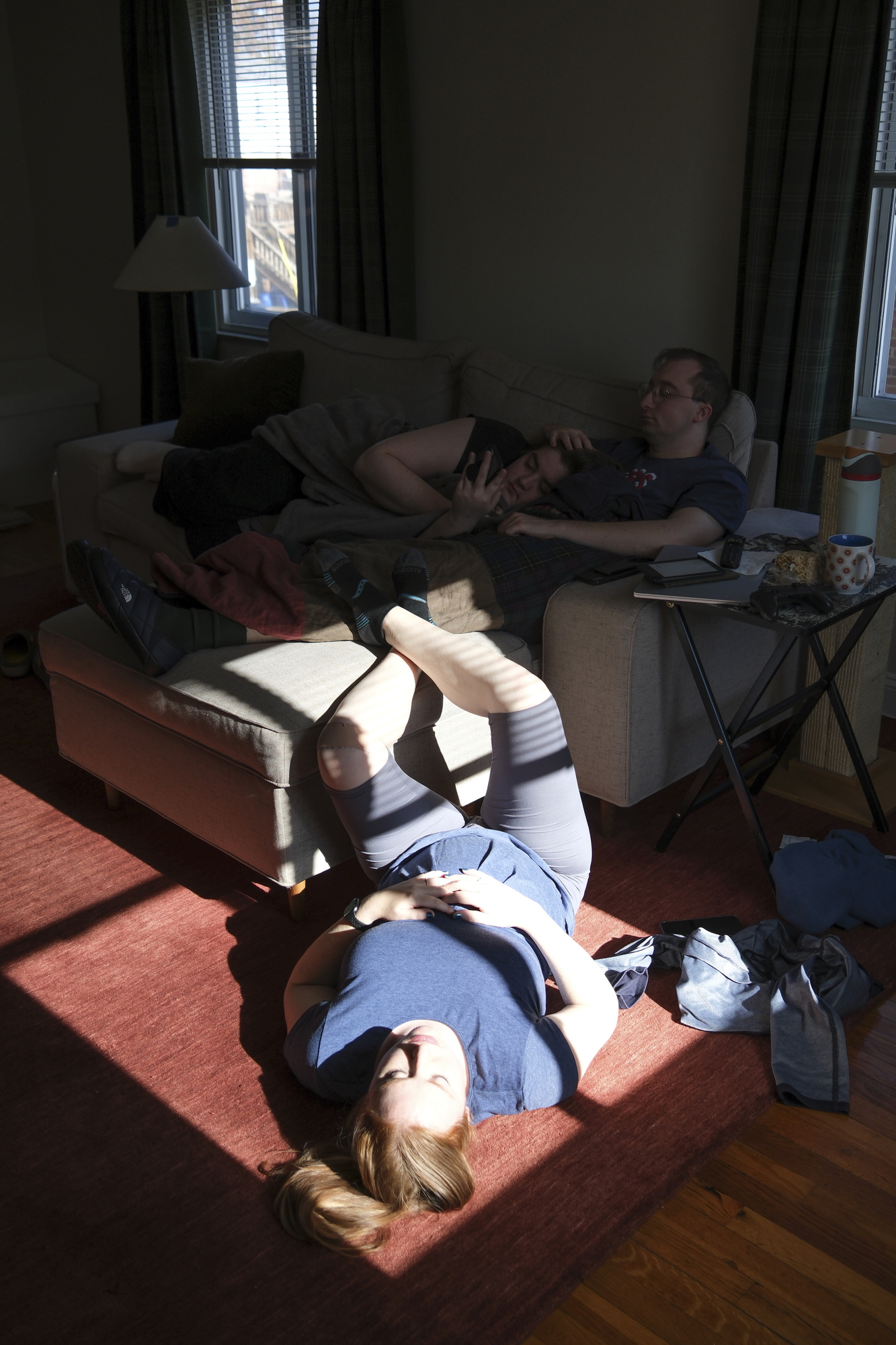 Relaxing with our family