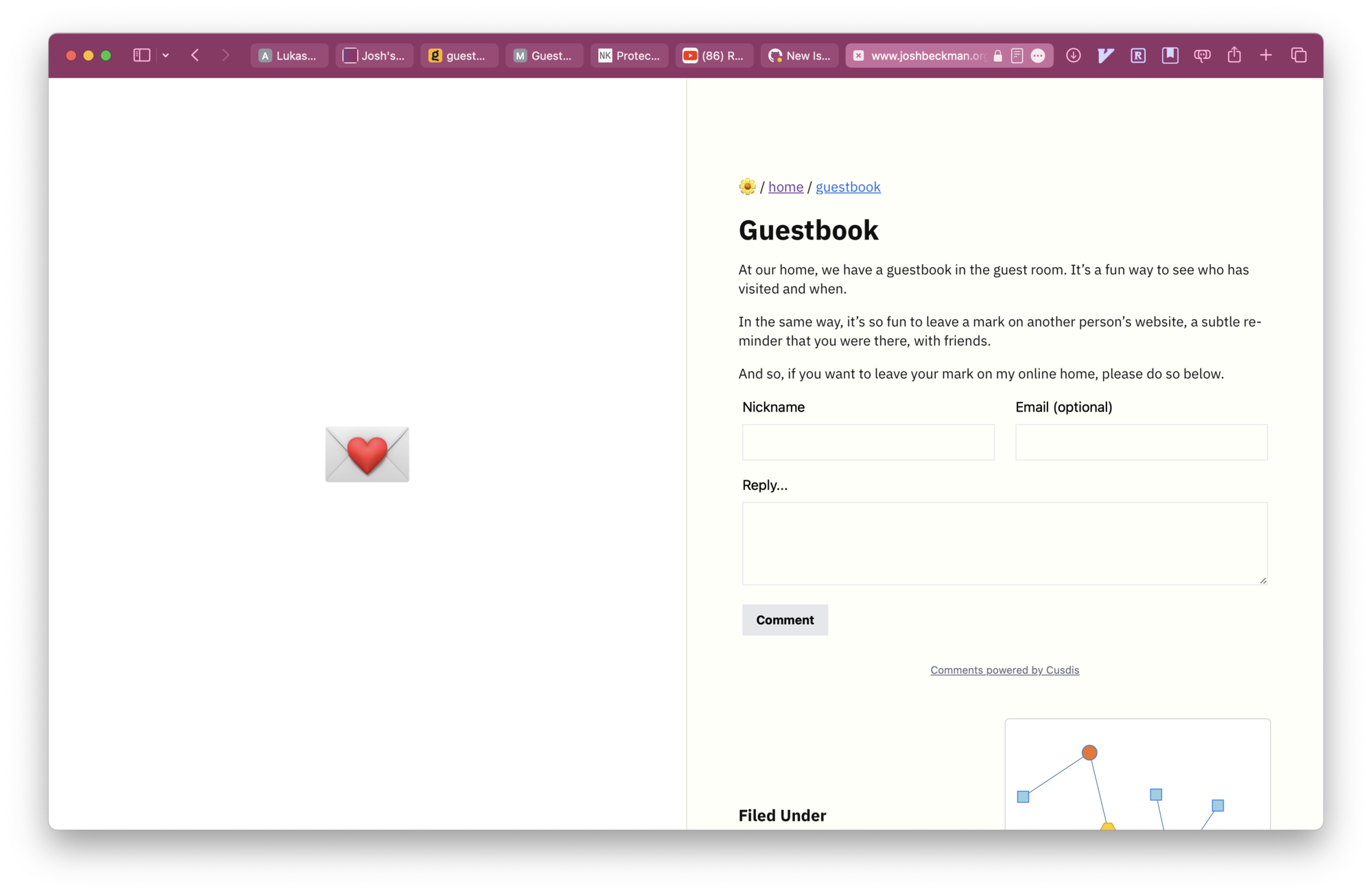 My guestbook is live