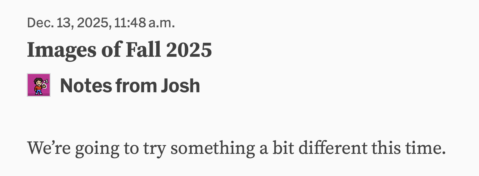 Header of the email newsletter