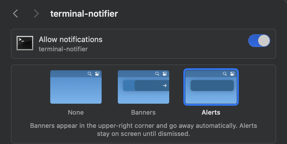 Allowing Alerts for terminal-notifier