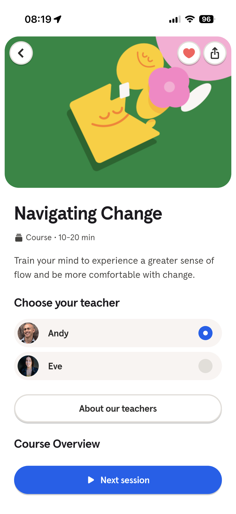 Navigating Change course homepage