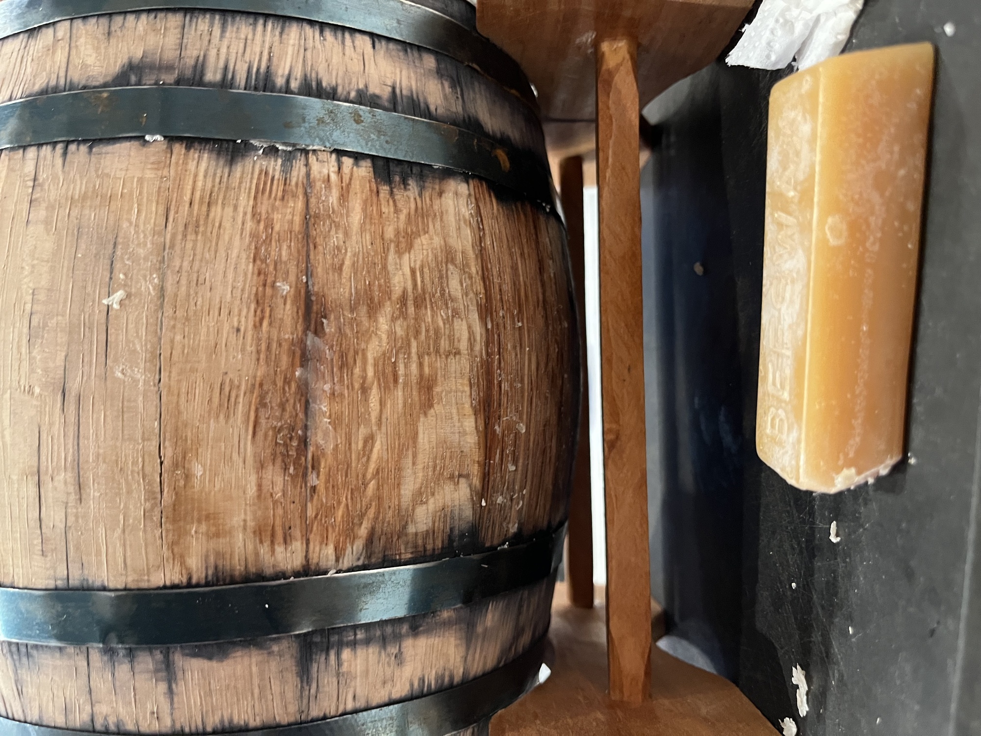 barrel being sealed with beeswax