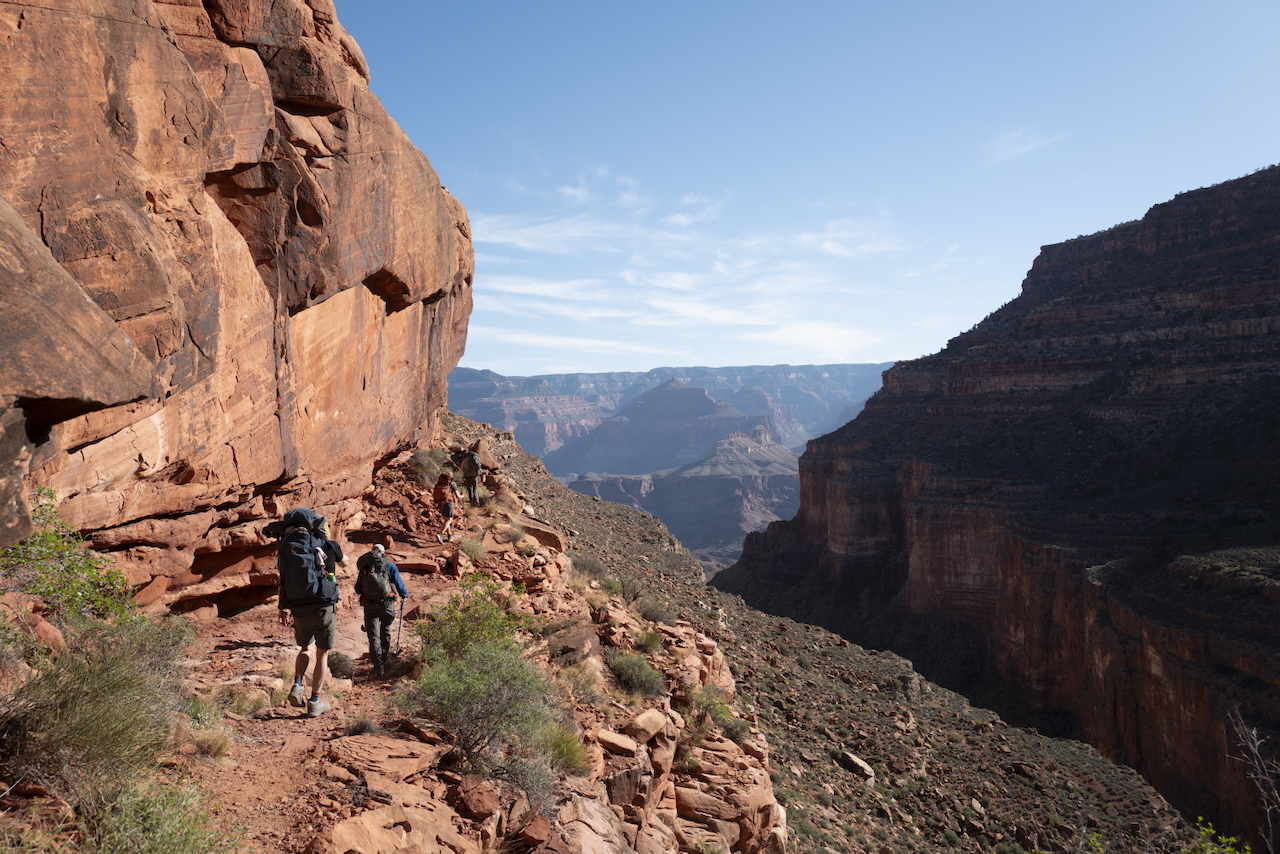 hiking out